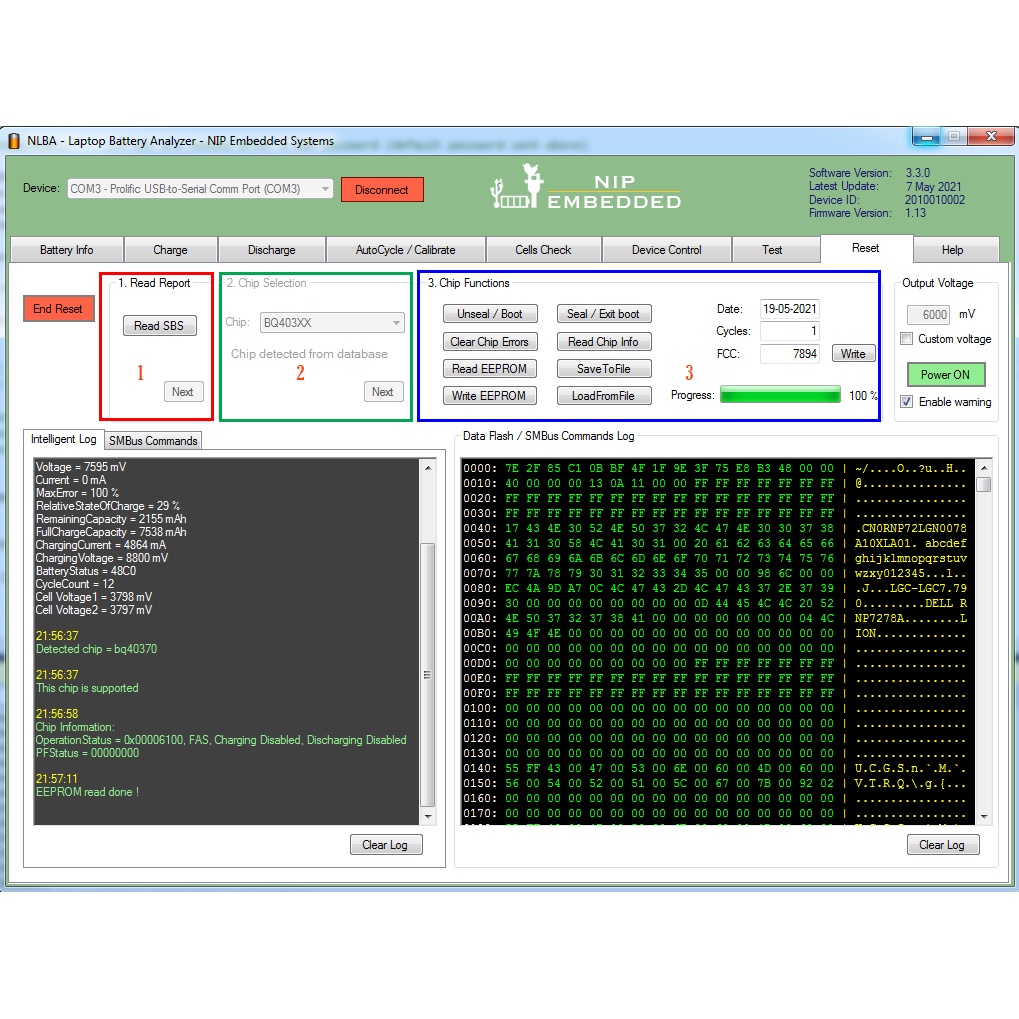 Thiết bị reset pin laptop NLBA chuyên dụng dành cho thợ
