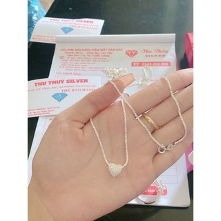 Dây chuyền Xù mặt trái tim bạc ta - Trang Sức TTJ