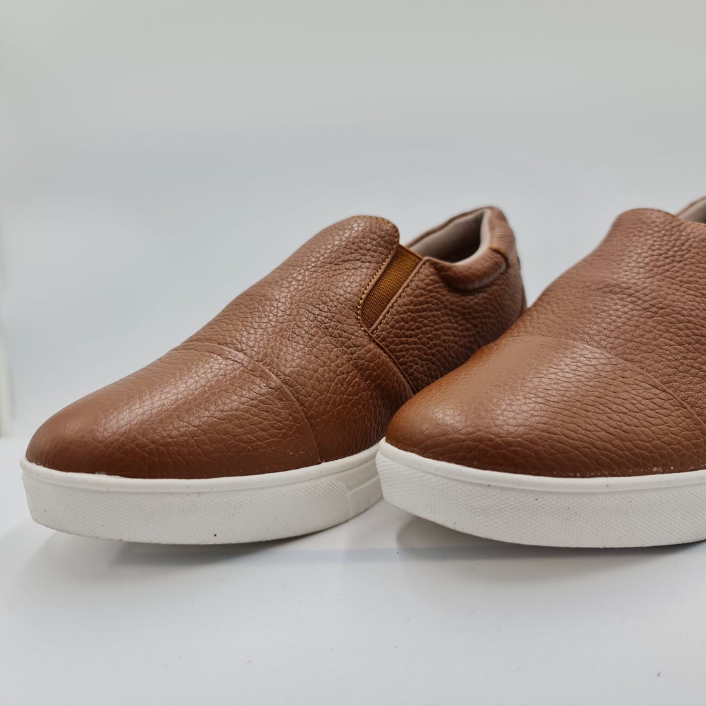 Giày slip on nữ LUNASHOES 45101 cao 5 phân tăng chiều cao da bò mềm lót êm chân đế tpr chống trơn trượt mũi tròn