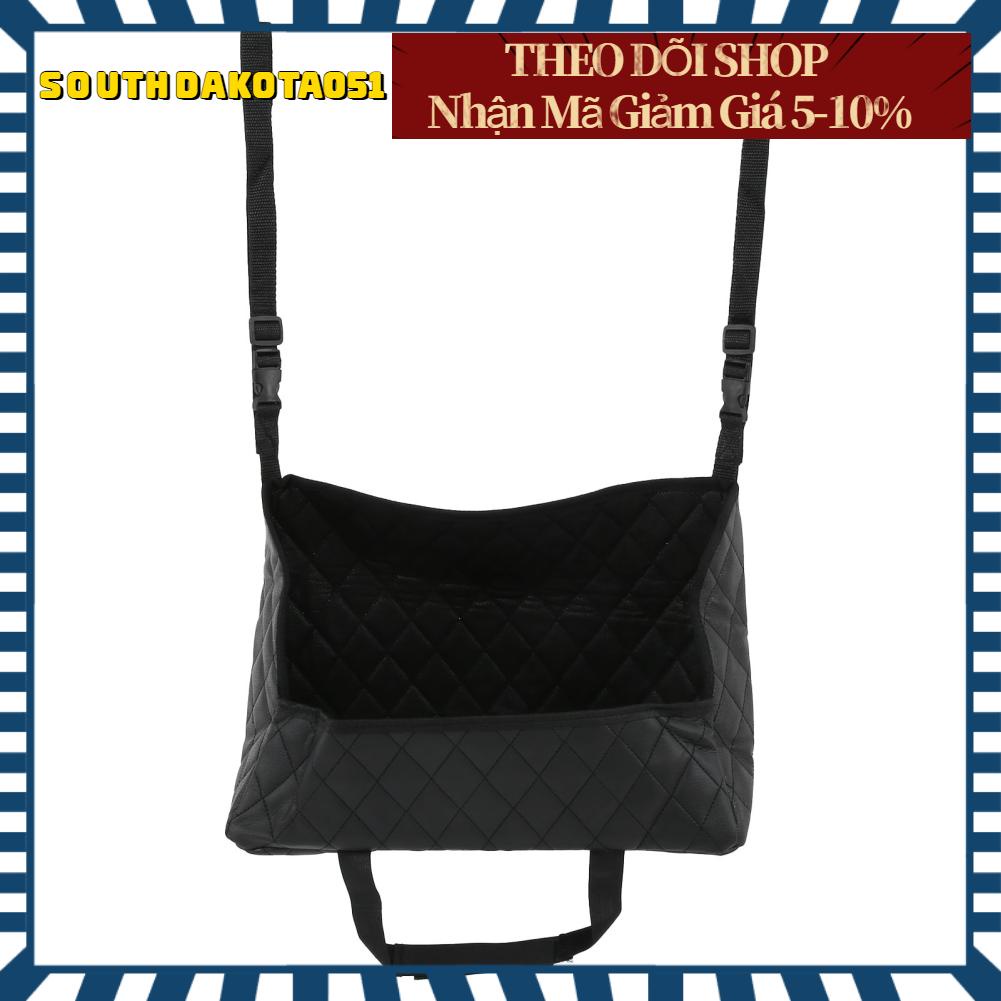 Southdakota051 Giá đỡ túi xách trên ô tô Túi lưới giữa ghế Da PU màu đen cho điện thoại Máy tính bảng Ví đựng tạp chí Nước hoa