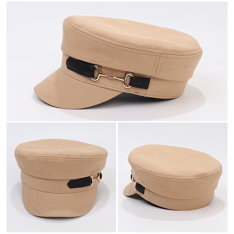 Mũ lưỡi trai beret có vành vải cotton có dây rút bên trong nón 3 màu