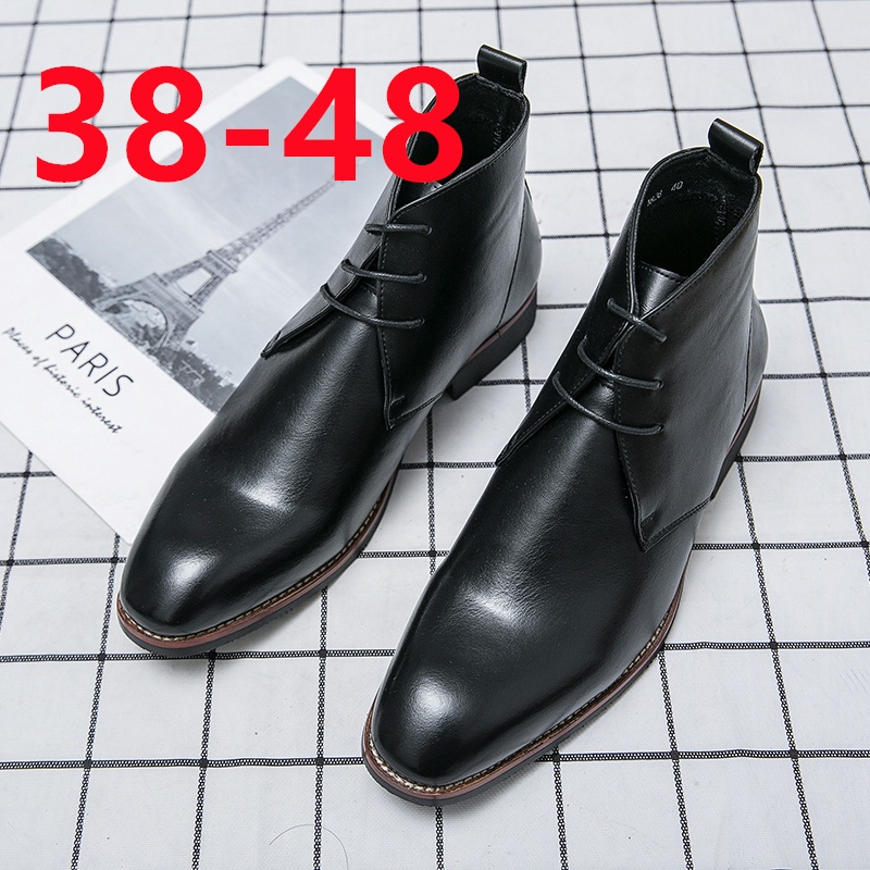 Giày Bốt Da Cổ Cao Size Lớn 45 46 Thời Trang Cho Nam Giày Da