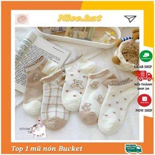 Sỉ vớ tất nữ set 5 đôi cute xinh xắn chất cotton style Hàn Quốc - SV01