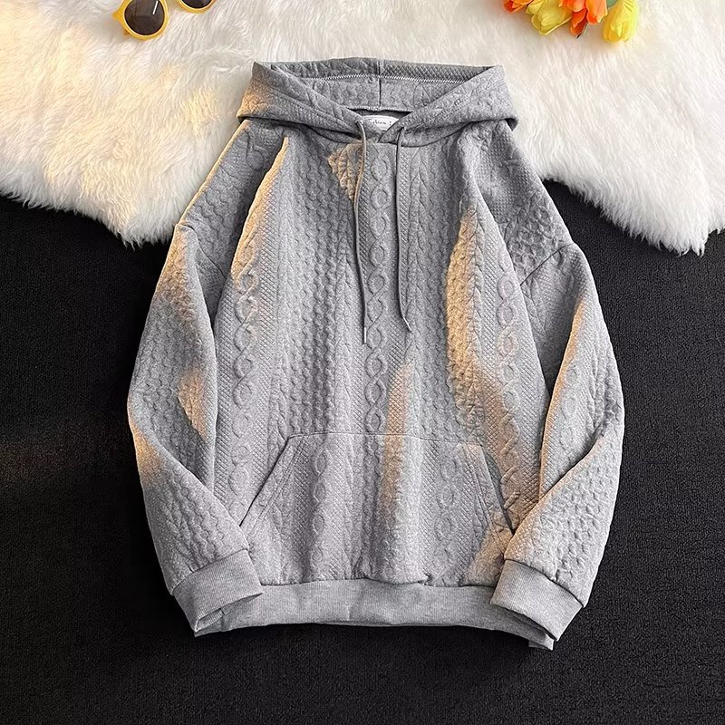 Áo hoodie Màu Trơn Tay Dài Dáng Rộng Thời Trang Xuân Thu 2022 Cho Nam