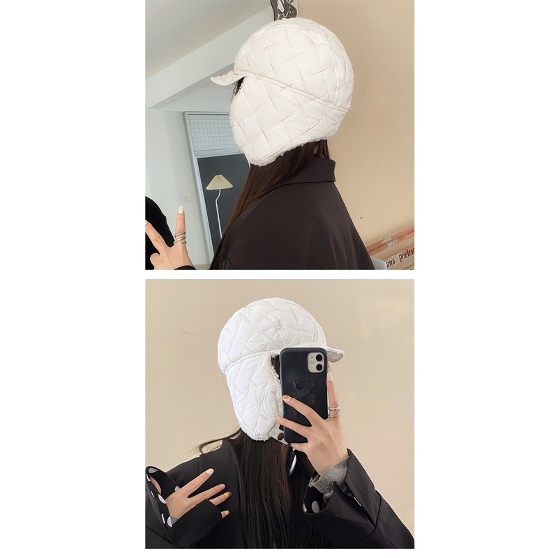 Mũ Lưỡi Trai Chất Nhung Cotton Họa Tiết Sọc Caro Phong Cách Hàn Quốc Chống Thấm Nước Thời Trang Thu Đông Cho Nữ