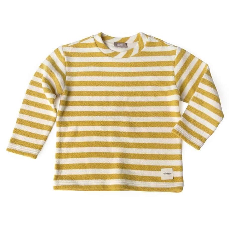 Áo kẻ xuất Hàn unisex Toto heros hai màu vàng xanh than