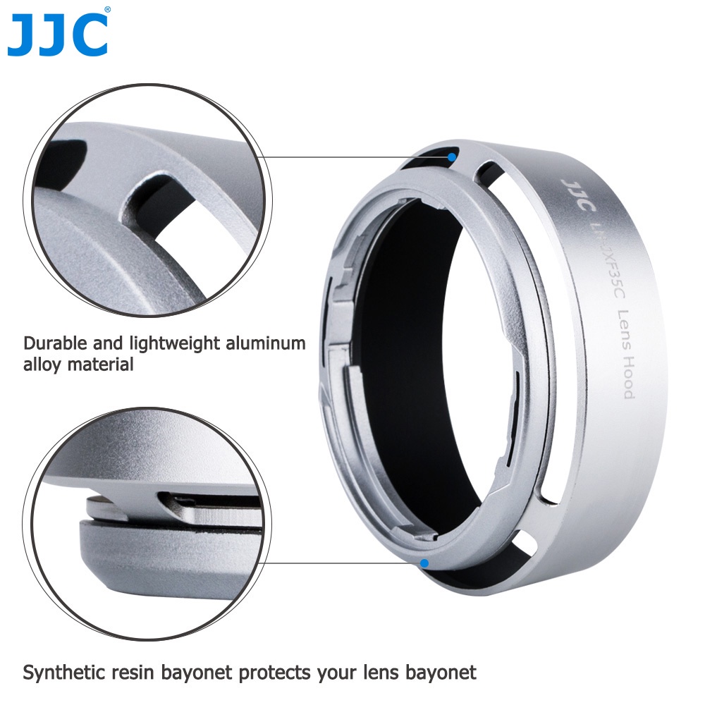 JJC LH-XF35-2 Loa Che Nắng Kim Loại cho Ống Kính Fujifilm Fujinon XF 23mm F2 R WR , XF 35mm F2 R WR , XC 35mm F2 Cho Máy Ảnh X-T5 X-T4 X-T3 X-T2 X-T30 II X-T20 X-T10 X-T100 X-T200 X-H2 X-H2S X-S10 X-Pro3 X-Pro2 X-Pro1