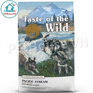 TASTE OF THE WILD PACIFIC STREAM PUPPY - Túi 500G Thức Ăn Hạt Cho Chó Con Vị Cá Hồi Xông Khói Hàng Chính Hãng