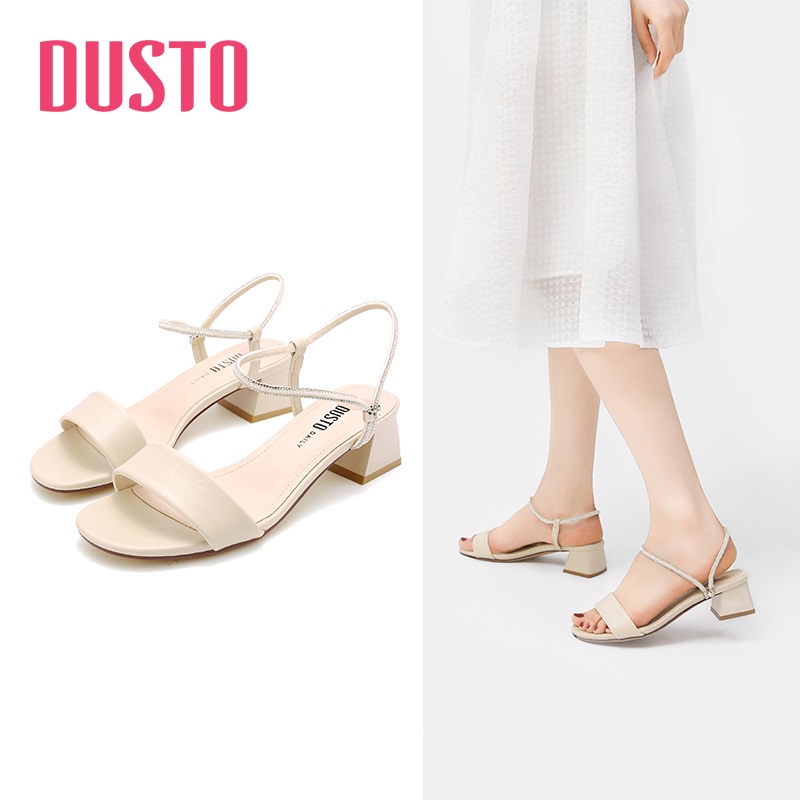 Giày sandal Dusto quai ngang, gót vuông 4.8cm (order)