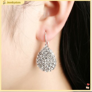 Bông tai đính đá kim cương hình giọt nước thời trang nữ tính