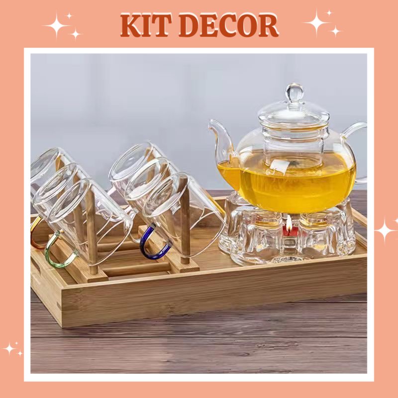 Ấm Trà Thủy Tinh Chịu Nhiệt Trong Suốt Có Lõi Lọc - Thủy Tinh Borosilicate Cao Cấp Không Chì