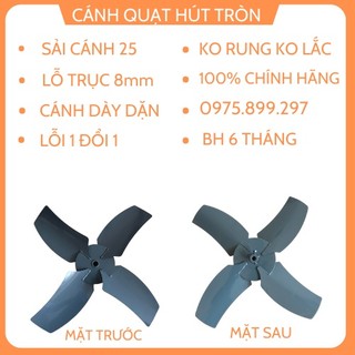 Cánh quạt hướng trục - cánh hút tròn - sải cánh 24 cho lồng 25cm lỗ trục 7,8 mm