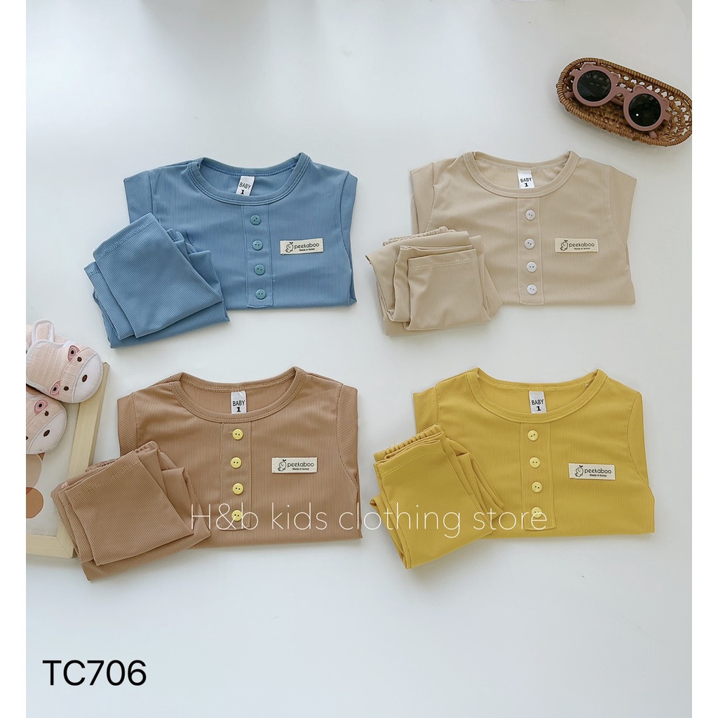 (T.BT01-2) - Bộ thu đông, đồ bộ trẻ em chất thun tăm gân co giãn mềm mịn cho bé trai bé gái 8-18kg, Richkid 123