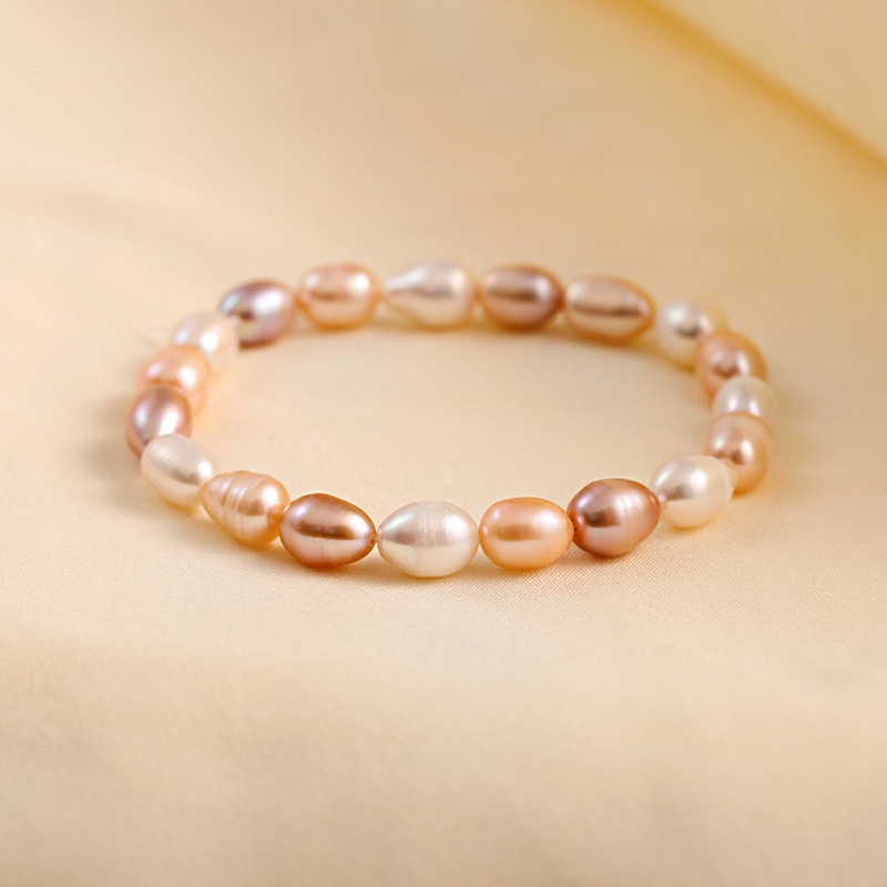 Vòng Đeo Tay Co Giãn 7-8mm Đính Hạt Ngọc Trai Tự Nhiên