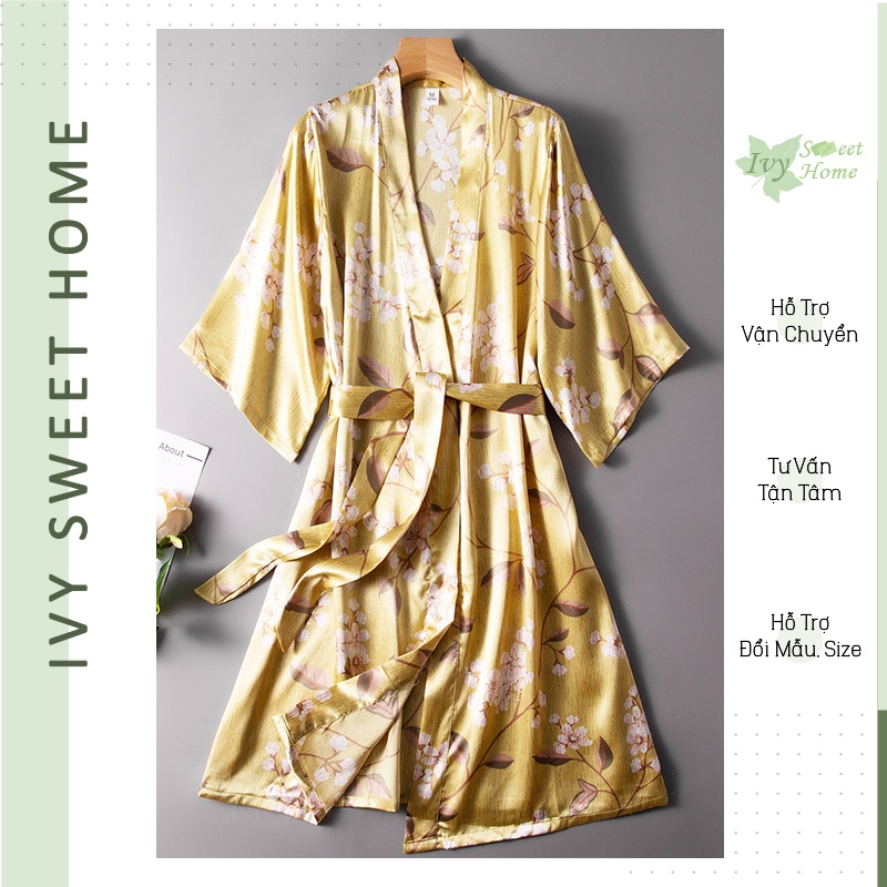 Áo Ngủ Gợi Cảm Satin Lạc Hoa IVY276R