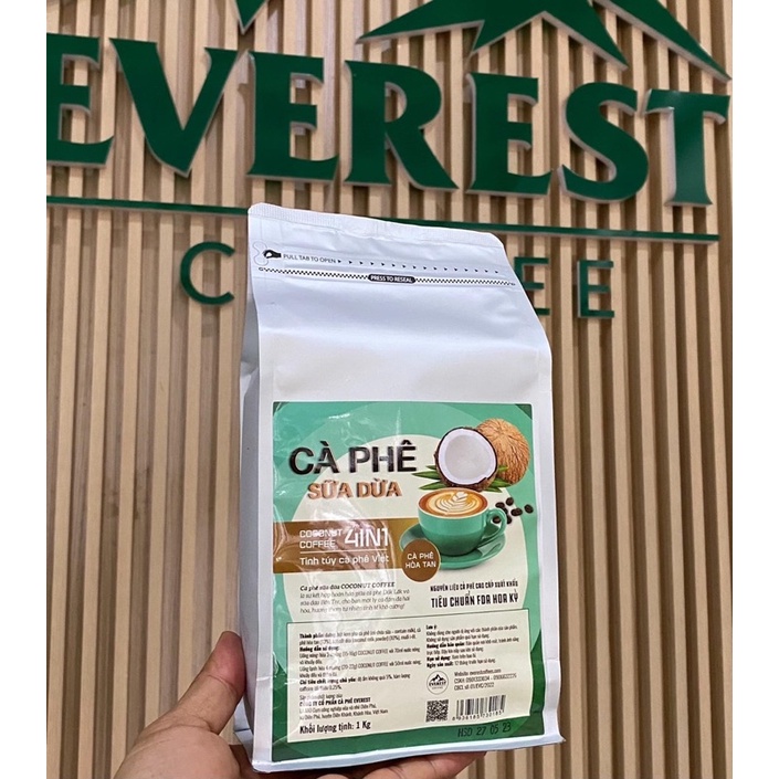 Cà phê sữa dừa Coconut Coffee túi zip 1kg