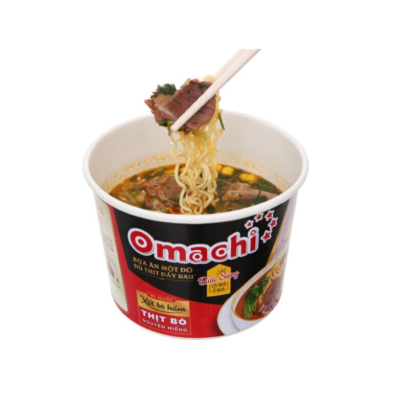 Mì khoai tây omachi 5 sao 3 vị tôm chua cay, sốt bò hầm, sườn hầm ngũ quả