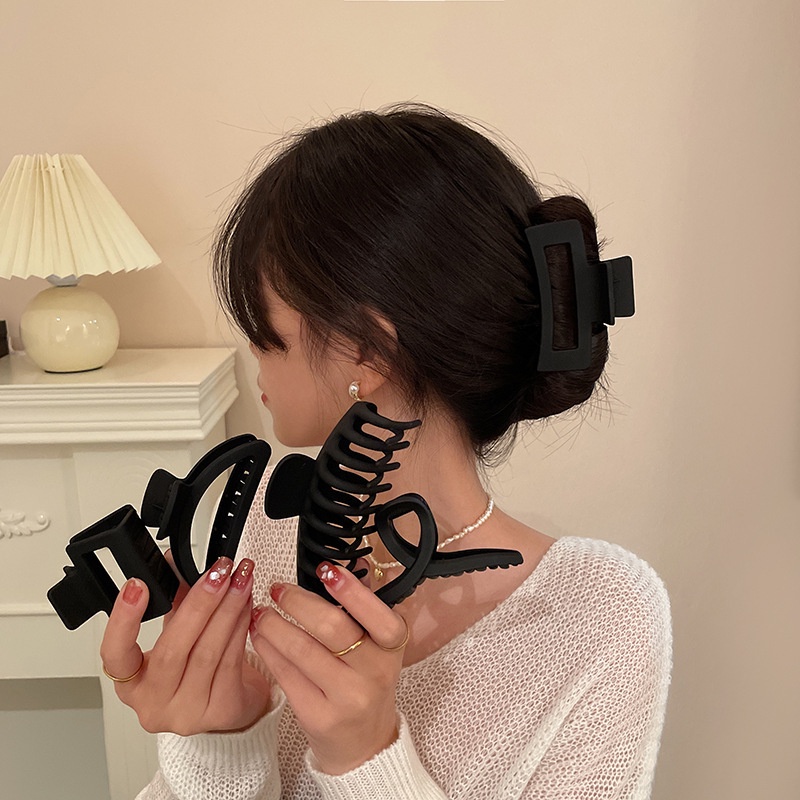 Kẹp Tóc Hình Cá Mập Màu Đen Phong Cách Hàn Quốc Cổ Điển Thời Trang Cho Nữ