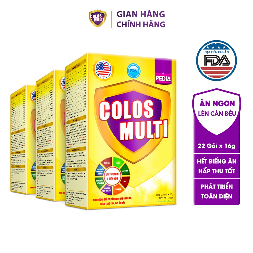 Combo 3 hộp Sữa bột Colosmulti các loại Pedia, A0, A1, Grow IQ, Biotic, Pedia Gold