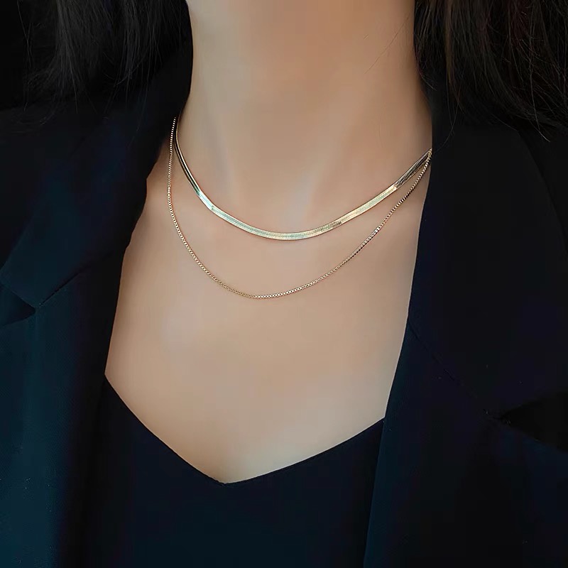 Dây Chuyền Hợp Kim Hàn Quốc 2 Lớp Sang Trọng Đơn Giản Thanh Lịch Thời Trang Mainia Shop