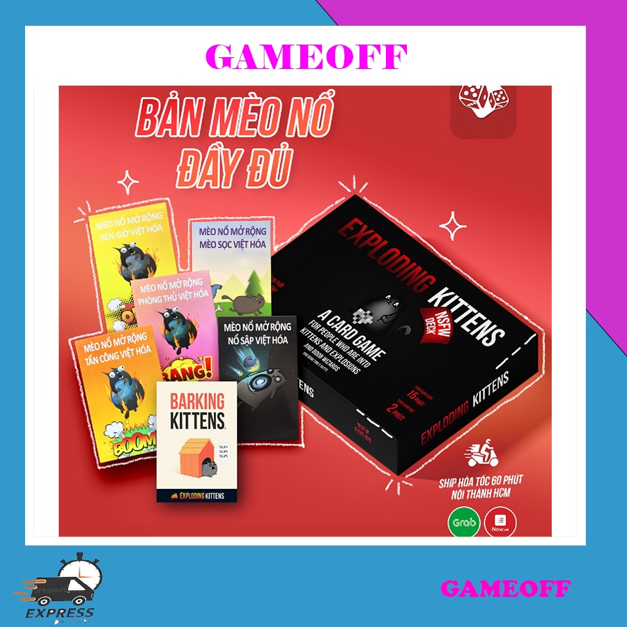 Combo Mèo Nổ + 6 Bản Mèo Nổ Mở Rộng Tiếng Việt - Boardgame Exploding Kittens