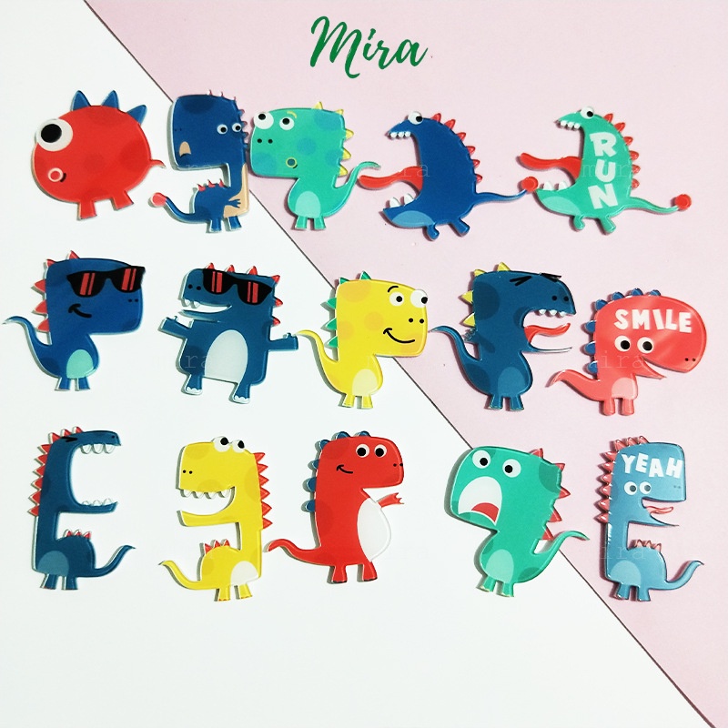 Ghim Cài + Nam Châm Mẫu Khủng Long, Huy Hiệu Acrylic  Pin Cài Cài Áo, Balo, Trang Trí Tủ Lạnh MIRA-MDKL01