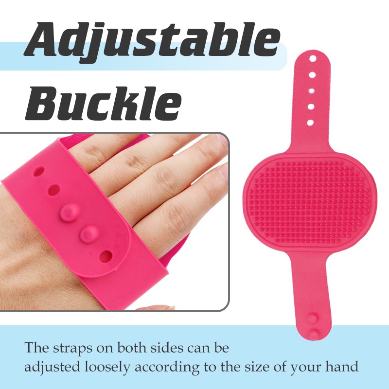 HamshMoc Lược Chải Lông Bằng Cao Su Mềm Mại Mát Xa Có Thể Điều Chỉnh Cho Thú Cưng