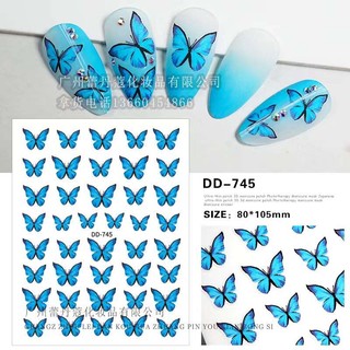 sticker dán móng hình bướm mới