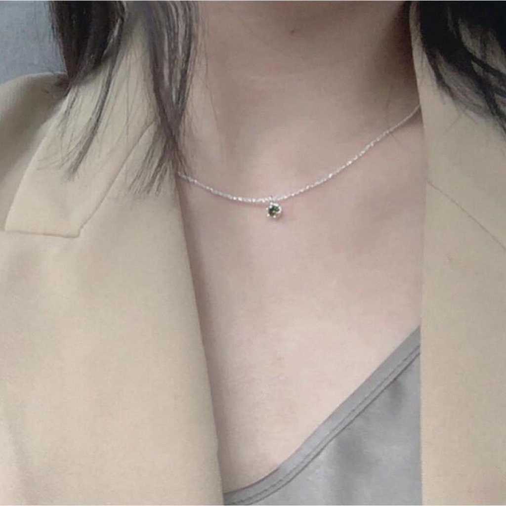 Dây chuyền mặt ổ đá xanh lá MAINOMI 2 kiểu dây xinh xắn mới lạ