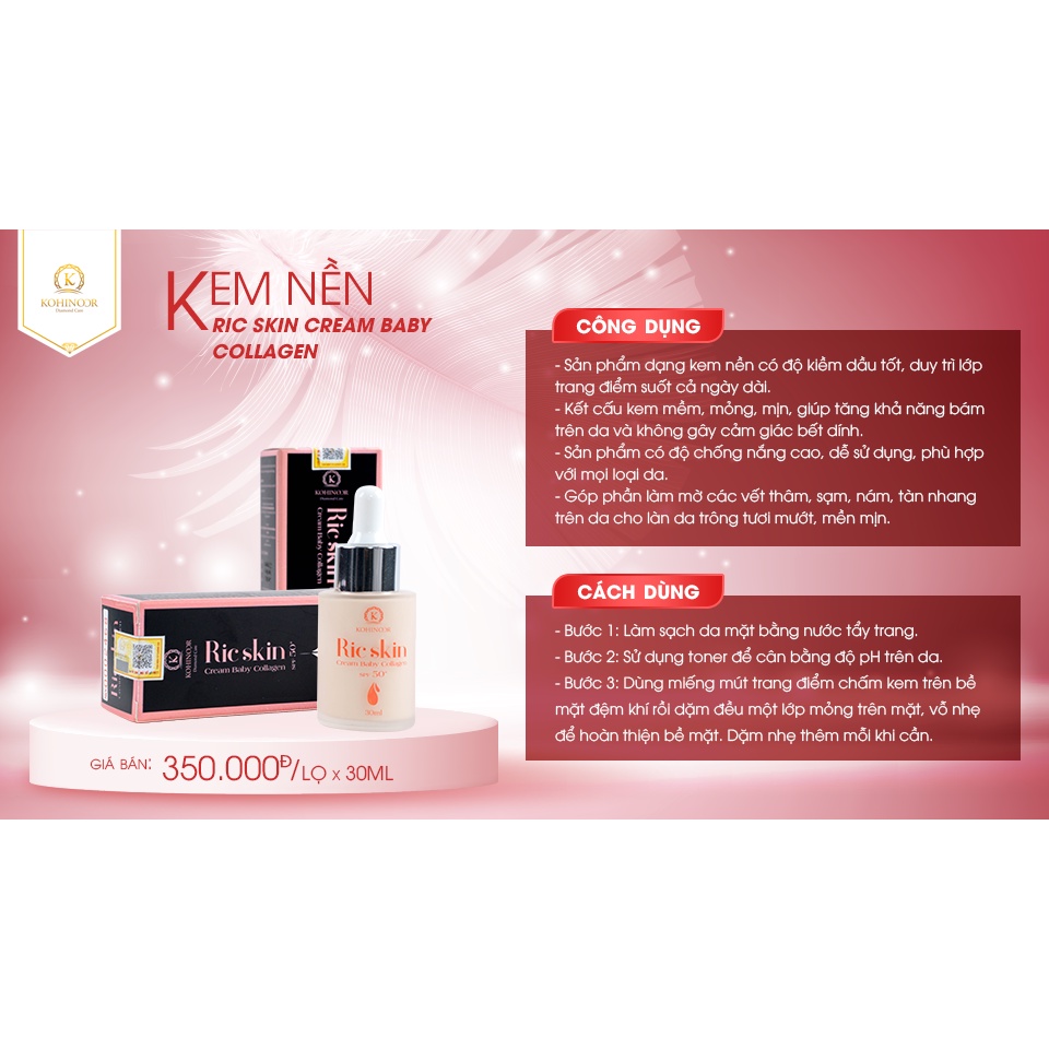 [Chính Hãng] Kem nền Ric Skin Kohinoor 30ml