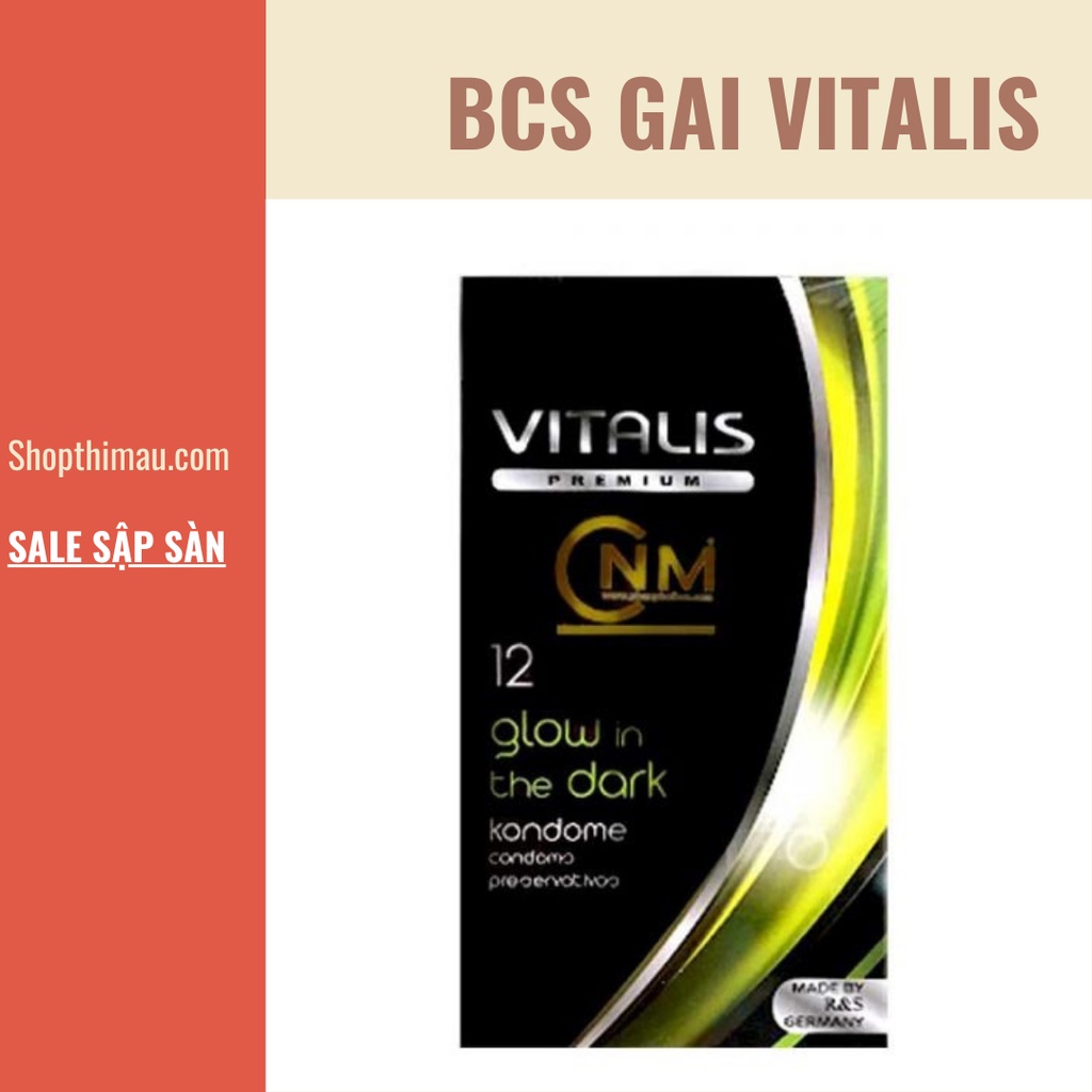 Bao cao su Vitalis Glow in the dark có hạt truyền nhiệt ❤️ Xuất xứ Đức