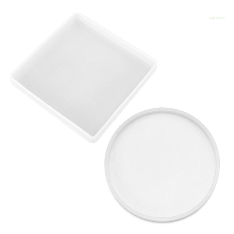Khuôn Làm Đế Lót Ly Bằng Nhựa Resin Họa Tiết Đá Mã Não Nghệ Thuật DIY