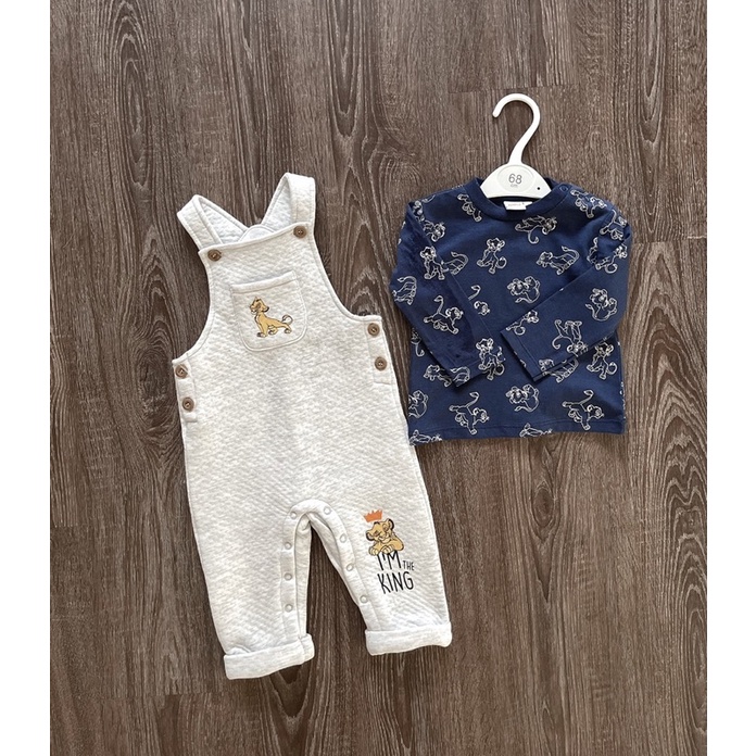 Set áo+yếm chần bông cho bé trai sz 18/24M, 2/3y