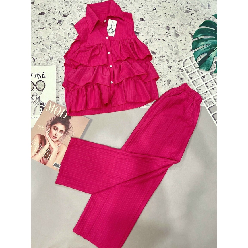 (FreeShip 2022) Sét đồ bộ nữ,bộ xốp tầng quần ống suông có túi,có nhìu màu dễ mặc,hàng chuẩn shop diện lên xinh xĩu