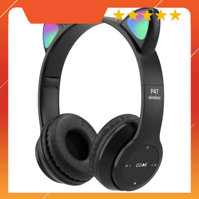 Tai nghe bluetooth tai Mèo, P47 có khe cắm thẻ nhớ - Âm Thanh Đỉnh Cao