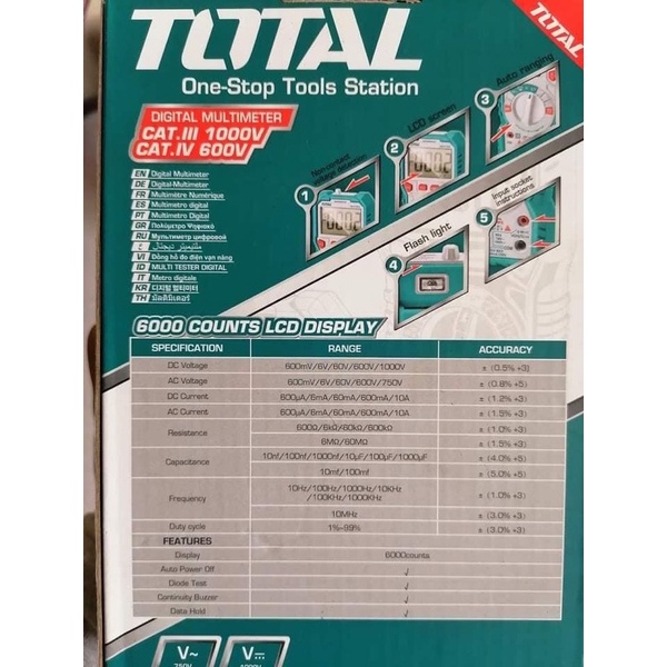 ĐỒ NGHỀ TOTAL Đồng hồ vạn năng kỹ thuật số TMT47504