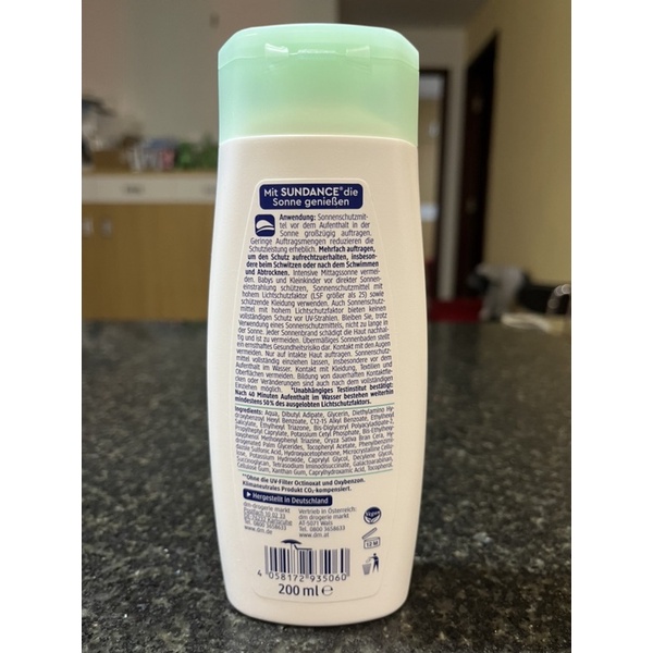 Kem chống nắng Sundance Đức cho da nhạy cảm SPF 50+, Chống nắng hiệu quả chai lớn 200ml nhập khẩu Đức