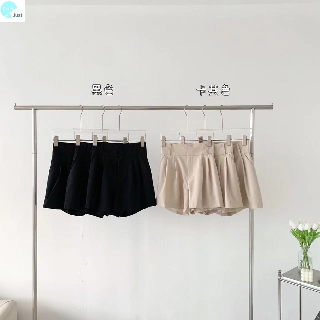Coolline Lin Zixi Quần Short Kaki Xếp Ly Ôm Dáng Phong Cách Hàn Quốc Dễ Phối Đồ Thời Trang Mùa Hè Cho Nữ