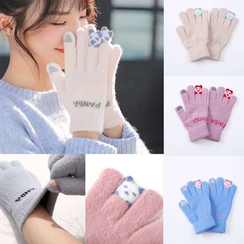 Găng tay len nữ, Bao tay nữ giữ ấm mùa đông dày dặn co giãn tốt đi xe máy tiện lợi