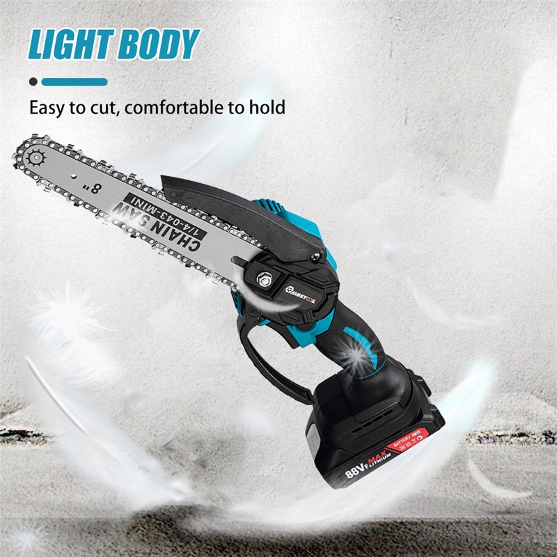 Máy Cưa Xích Điện mini 1 / 2 Pin 8 inches 88v Chuyên Dụng Làm Vườn