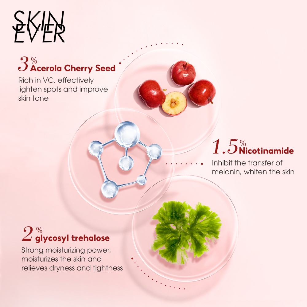 Bộ 7 mặt nạ SKIN EVER dưỡng ẩm làm trắng giảm Melanin chiết xuất Cherry 25ml * 7