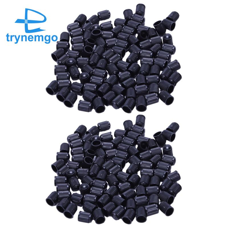 Bộ 200 Nắp Van Thay Thế Bằng Nhựa Màu Đen Ô Tô, xe tải, xe máy, ATV. Mũ Lốp Schrader.