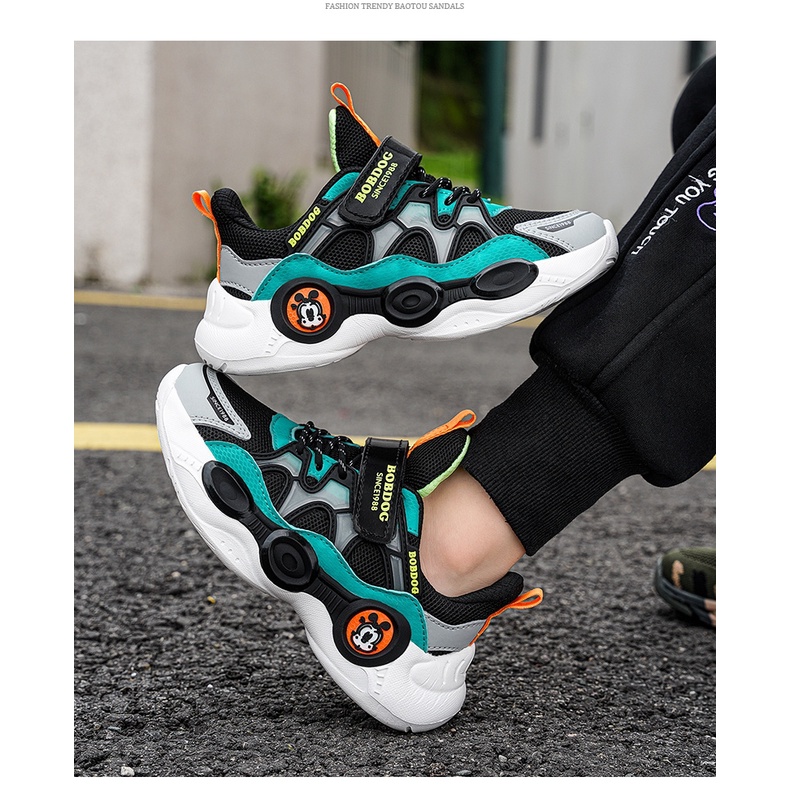 Giày thể thao chính hãng Bobdog họa tiết khỏe khoắn cho bé trai bé gái từ 5 tuổi đến 13 tuổi (028) Richkidsstore2021