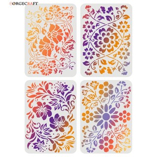 1 bộ 4 khuôn hoa văn dân gian 29.7x21cm diy trang trí đa ứng dụng