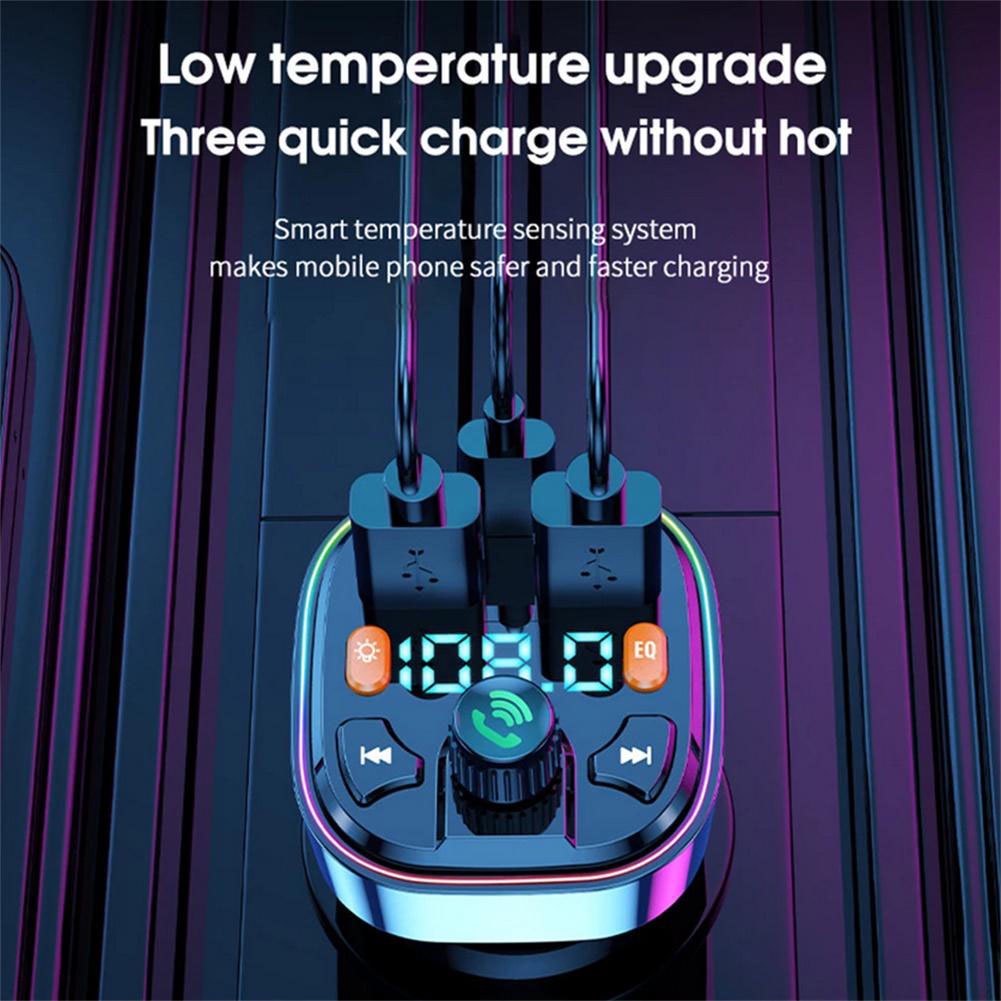 Tẩu Sạc PD 20W Type-C USB Bluetooth 5.0 Kiêm Đèn Nhiều Màu Cho Xe Hơi