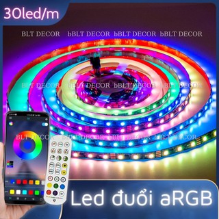 [ LOẠI ĐẸP] Đèn led dán aRGB 5M nháy theo nhạc 16 triệu màu bọc siliconđiều khiển từ xa bằng app và remote, decor gaming