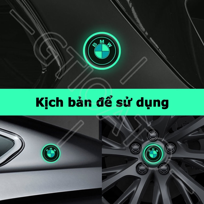 GTIOATO Ánh Sáng Ban Đêm Decal DáN Xe MiếNg DáN ChốNg NưỚC Ô Tô Bánh Xe Nắp Bình Xăng Nắp Máy Bát Cửa Cảnh Báo Nhãn Dán Xe Hơi Trang Trí Ô Tô Cho BMW X4 E46 E90 F30 F10 1 X2 8 118I 320i M4 E60 218i X5 M3 318i X7 E39 7 E36 E30 530i M8 520i X6 Z4