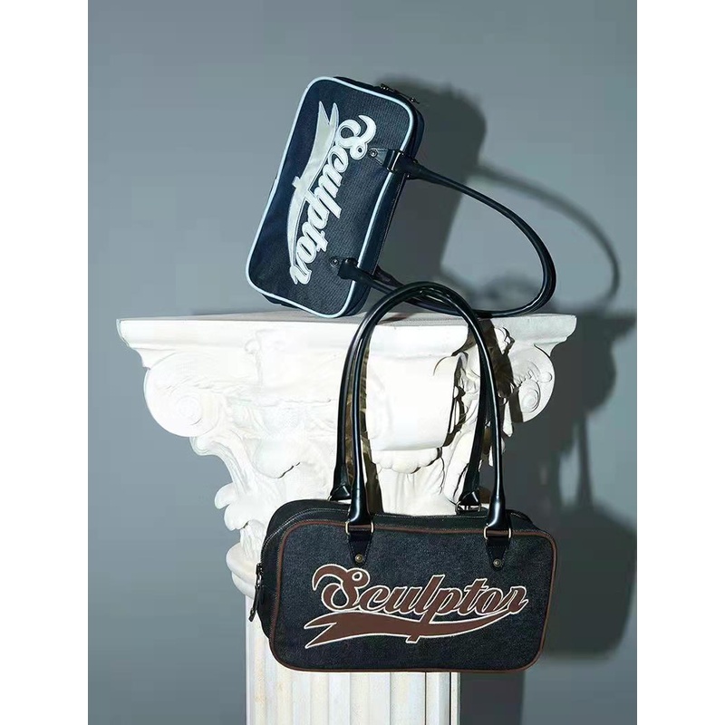 Túi Xách Một Bên Vai Phong Cách Bóng Chày Retro Dễ Phối Đồ Dành Cho Nữ