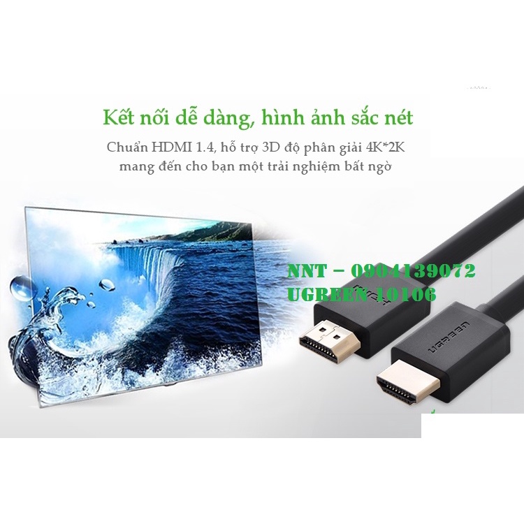 Cáp HDMI 2.0 Tròn Dẻo Hỗ Trợ 4K Ugreen HD104 Chính Hãng bh 18 tháng 1 đổi 1