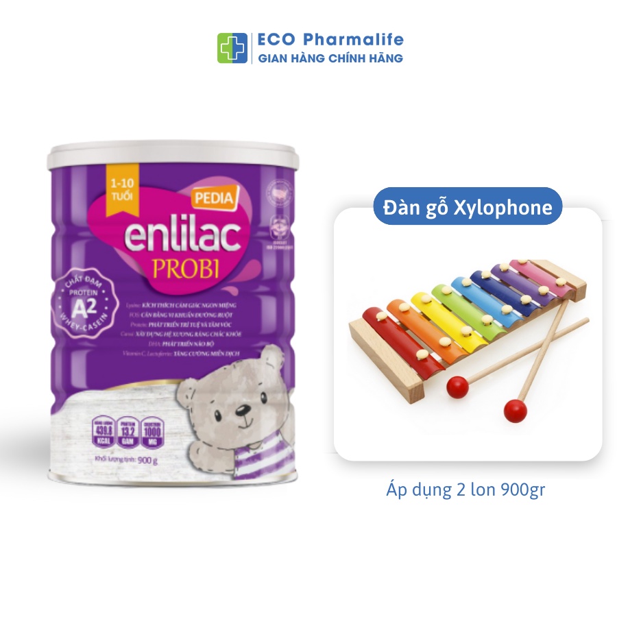 Sữa Enlilac A2 Pedia Sữa hỗ trợ tăng cân, ăn ngon và chiều cao cho bé lon 400gr/900gr